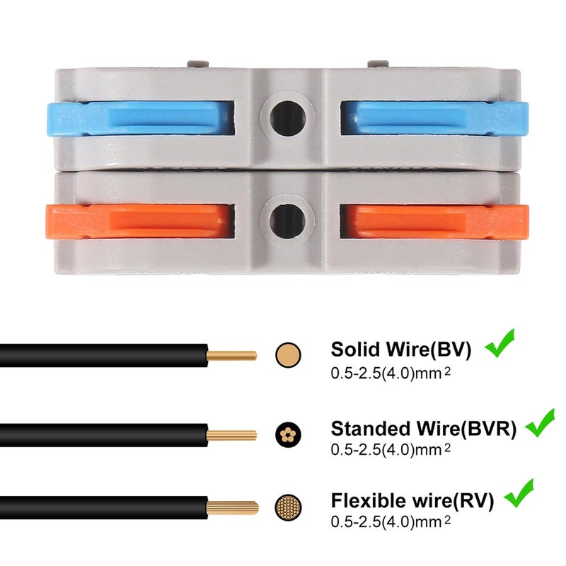 AiTrip 30 pcs Conductor Compact Lever Connectors Nuts, Electrical Connectors Wire Terminals for Any Circuit Inline Splices 28-12 AWG - Image 5